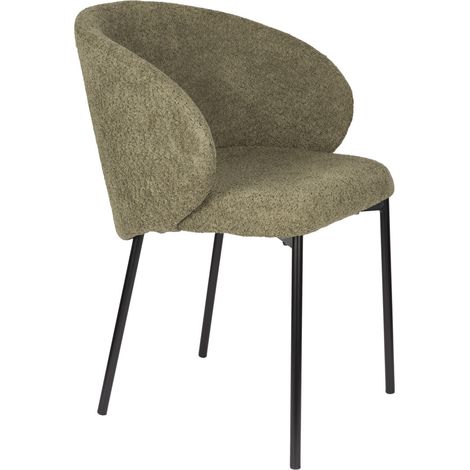 Chaise design, Chaise de salon tissu et métal Vert en Polyester, BOITE A DESIGN (1/5)