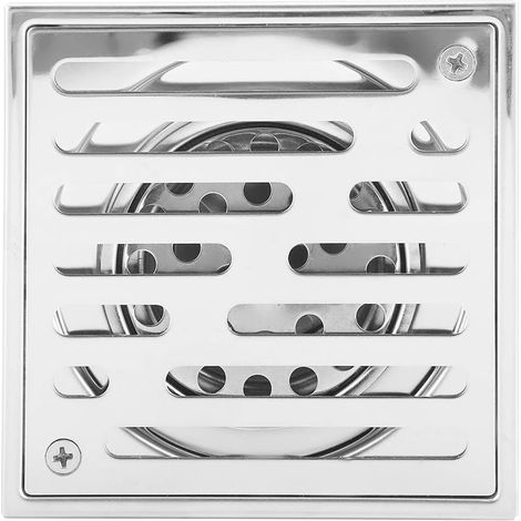 Square Shower Drain, Floor Trap 110mm, Square Shower Drain Cover, Steel Square Anti-Odour Bathroom Floor Drain Door Shower Drainer Large (1/5)