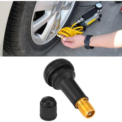 10 valves de pneu TR413 clipsables courtes en caoutchouc pour roue automobile (1/5)