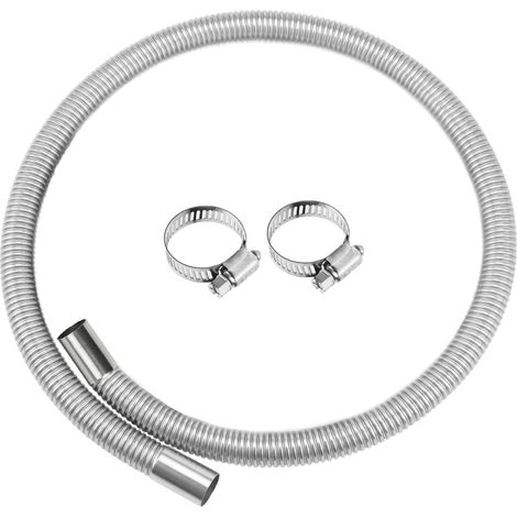 3pcs 1" "x 39" "- 25mm x 100cm tuyau d'échappement de chauffage diesel en acier inoxydable avec kit de pince de tuyau 18mm - 29mm, tuyau d'échappement de chauffage d'air de réservoir de voiture (1/5)