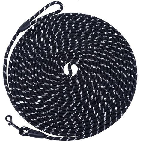 Hundeleine – 9 m, 1,2 cm, mit Karabiner und gepolstertem Griff, reflektierend, geeignet für kleine und große Hunde (9 m)