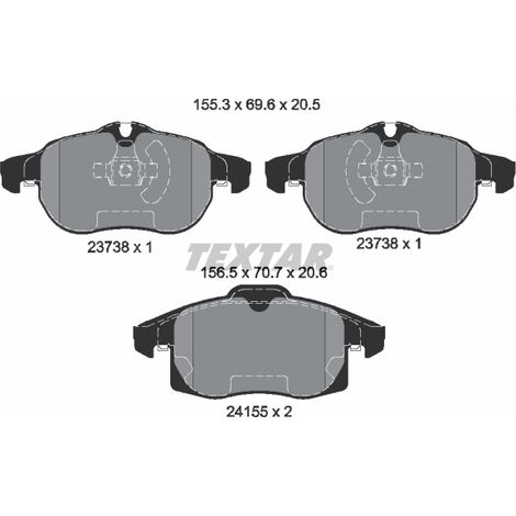 Kit de plaquettes de frein, frein à disque Textar 2415501 CHEVROLET 1605095