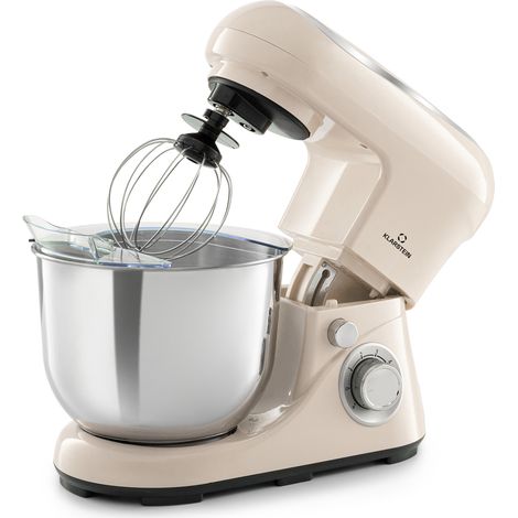 Klarstein – Robot pâtissier 1300W – Bol inox 5L – 6 vitesses – Système mélangeur planétaire – Accessoires pour pétrir et fouetter - BOL 5 L