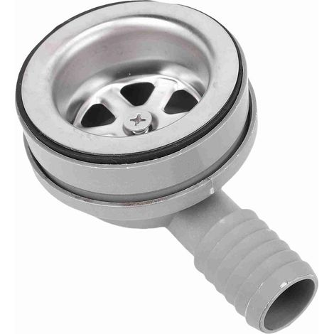 Bonde D'évier à Angle Droit en Acier Inoxydable pour Camping-cars et Yachts, avec Panier Filtrant en ABS et Acier Inoxydable 304, Diamètre du trou : 52 à 65 mm (2,05 à (1/5)
