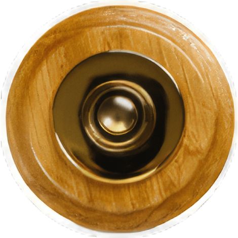 Sonnette Luberon filaire bois chêne rond collerette laiton