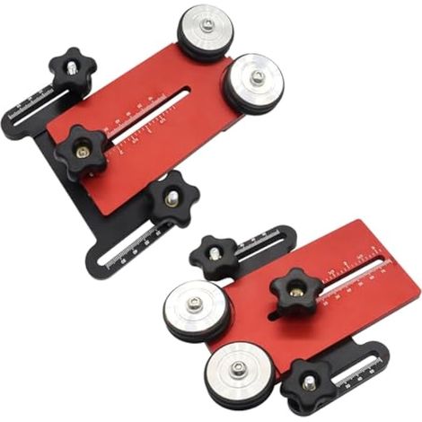 Lot de 2 guides de déchirement fins avec roues à rouleaux, rouleau à roulement, planches à plumes, scie de table, guide d'alimentation en alliage d'aluminium, gabarit de déchirure pour tables de (1/5)