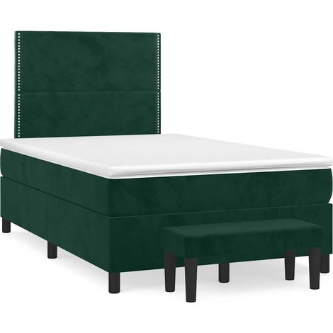Maison Exclusive - Giroletto a Molle con Materasso Verde Scuro 120x200 cm Velluto (1/5)