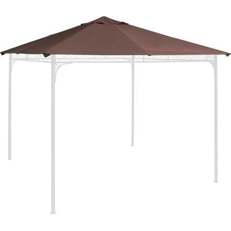Tetto di Ricambio Gazebo 3x3m in Poliestere Marrone (1/5)