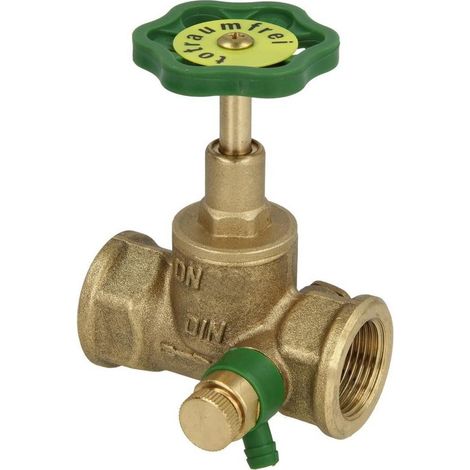Soupape à passage direct 1 1/4" FF avec purge et broche montante