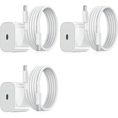 Lot de 3 chargeurs Samsung – Chargeur rapide + câble 20 W USB-C Blanc (NT) Lot de 3 Samsung (20 W Blanc) Samsung (20 W Blanc) Lot de 3 Samsung (20 W Blanc) (1/5)