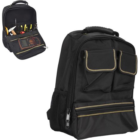 Sacoche multifonctionnelle pour électricien, sac à outils, sac à outils double bandoulière en tissu Oxford (1/5)