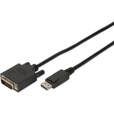 Cable adaptador DisplayPort de DIGITUS - DP a DVI (24+1) - Full HD - 2 m - Bloqueo, 60 Hz - Compatible con monitor, PC (1/2)