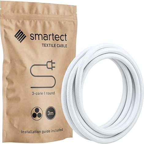 Câble Textile 3 Conducteurs Blanc 3 Mètres (1/5)