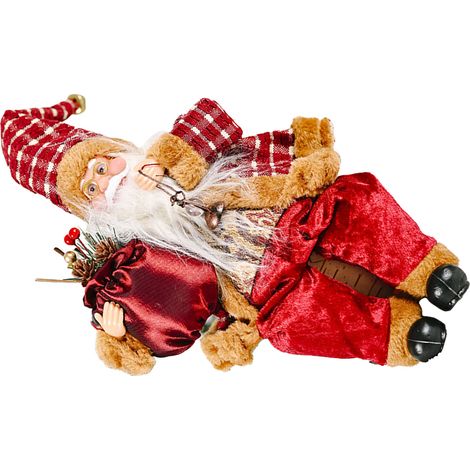 Décoration de Père Noël, figurine de Père Noël mignonne, jouet, ornement de table style fêtes pour la maison, le bureau, figurine assise, modèle de lampe à huile (1/5)