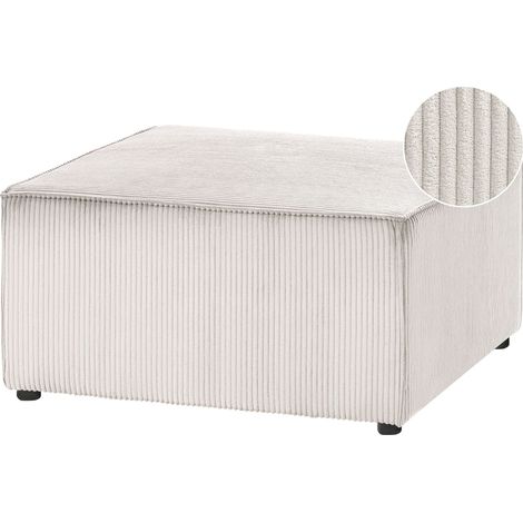 Ottoman Beige Corduroy Upholstered Square Footstool Modern Design LEMVIG (1/5)