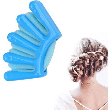 Outil de Coiffure à Rouleau Portable pour Tresses DIY, Créateur de Nattes Twist Bleu (1/5)