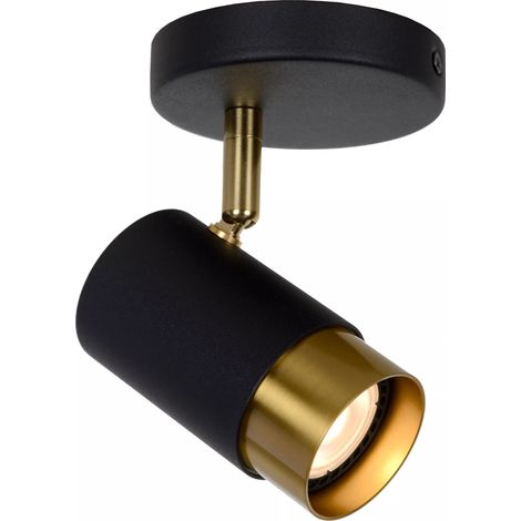 Spot soffitto tubo nero oro orientabile GU10 35W Floris (1/4)