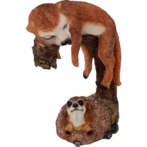 Dekofigur Erdmännchen schlafend klein 23 x 10 x 18 cm Gartenfiguren (1/2)