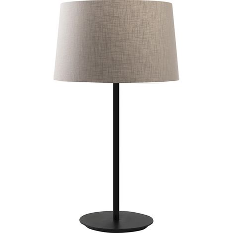 Lampada da Tavolo VIVIEN Nera con Paralume Conico Tortora, Attacco E27, Classe II, IP20, Design Moderno per Interni - Rossini Group (1/5)