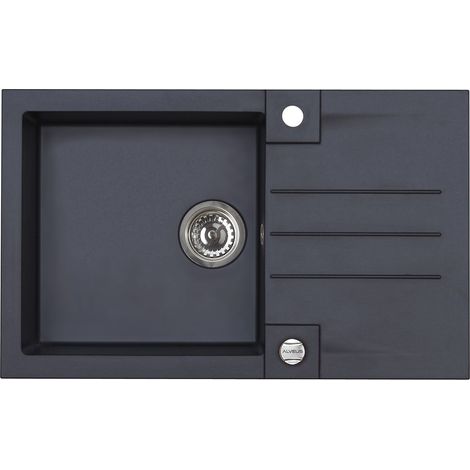 Alveus Rock - Fregadero de granito 78x48 cm, con control de desagüe, carbon 1090942 (1/5)