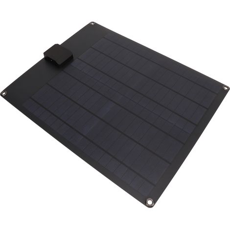 Panneau Solaire 20W 5V 12V Double Sortie Monocristallin Générateur Chargeur de Batterie pour Voiture Bateau Caravane Camping-car Noir (1/5)