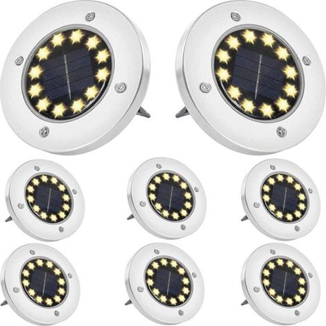 12 LED Solar-Gartenleuchten für den Außenbereich, wasserdichte Solar-Gartenleuchten für Garten, Terrasse, Einfahrt und Rasen. (1/5)