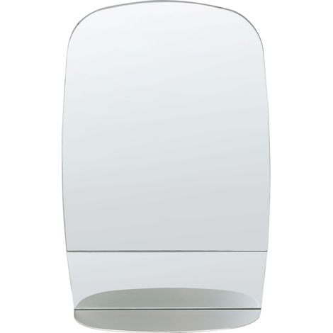 Wall Mirror with Shelf BRANNAY 40 cm 60 cm Silver