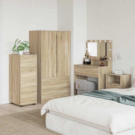 Armoire de rangement à 4 tiroirs en bois d’ingénierie chêne sonoma 40 x 48 x 105 cm - PANGIVO (1/5)