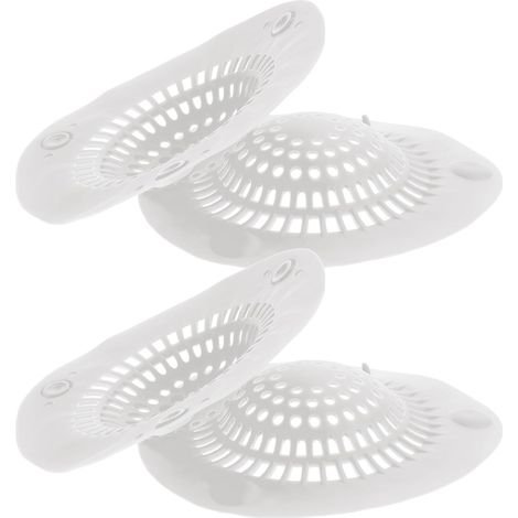 Filtre de Drain à Ventouse en Silicone Beige, Lot de 4 Lessive, Installation Facile, Drainage de L’eau, Compatible Évier et Lavabo (1/5)
