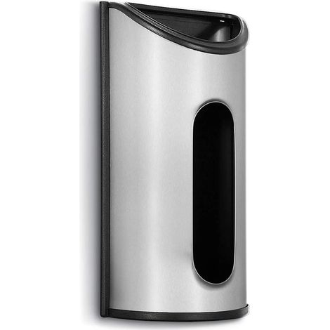Porte-sacs mural en acier inoxydable, rangement de sacs en plastique anti-traces de doigts, argent, accessoire de cuisine pratique