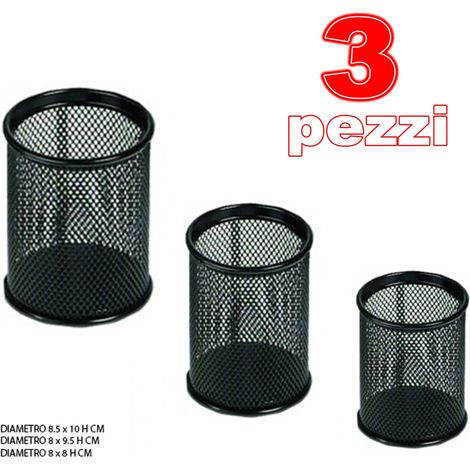 3 Porte-stylos De Bureau Ronds Porte-stylos En Filet Métal Papeterie De Bureau