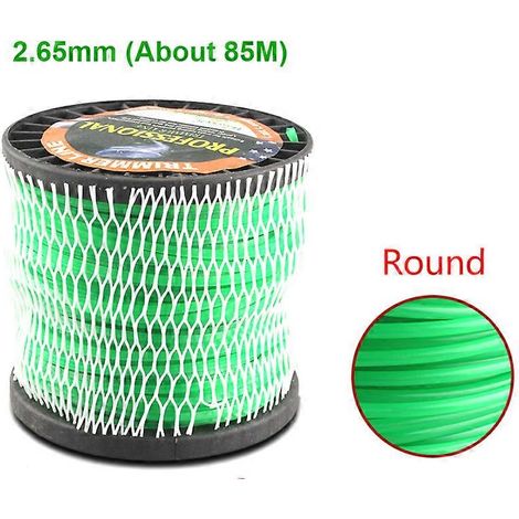 Nouveau fil de débroussailleuse en nylon de 70 à 85 m de long, diamètre 2,65/3 mm, pièce de rechange pour coupe-bordures et débroussailleuse, rond/carré