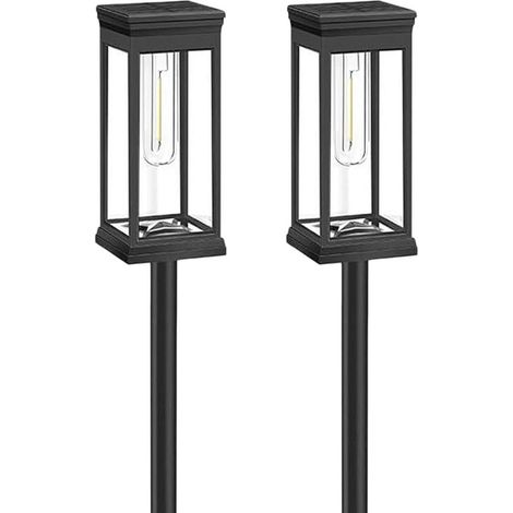 Générique Lampes Solaires Extérieures pour 2 Pièces Éclairage Patio Lampe Solaire De Trottoir Pour Propriétaires Trottoir Entrée Massifs Maison Arrière Cour Garage Hôtel Patio Abri Camping (1/5)