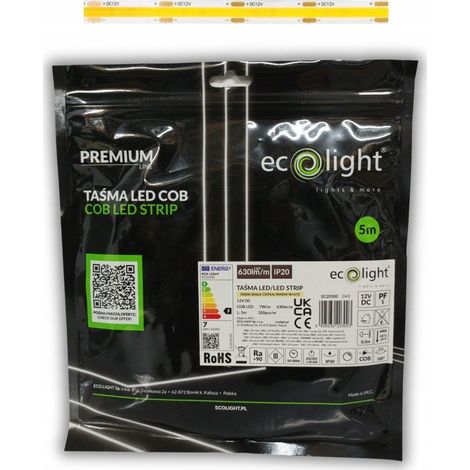 ecolight2 LED COB-Band Weiß 5 Meter 7W/m 3000K