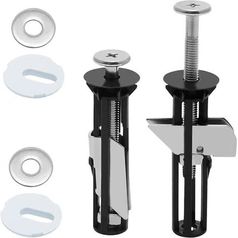 Lot de 2 boulons de siège de toilette universels longs en acier inoxydable accessoires d'entretien pour couvercle de toilette facile (1/3)