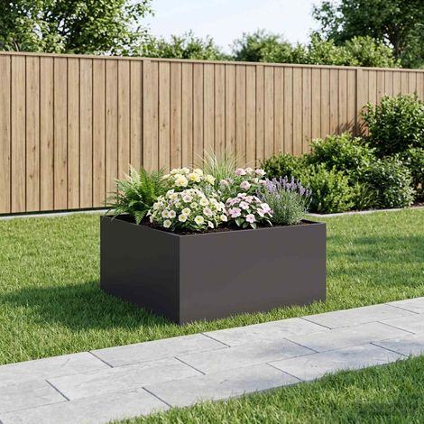 vidaXL Macetero de Jardín Negro 100 x 100 x 40 cm (1/5)