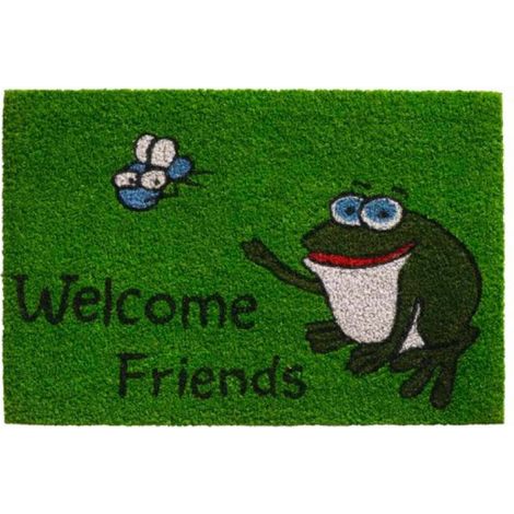 Paillasson en noix de coco Grenouille verte 40x60 cm