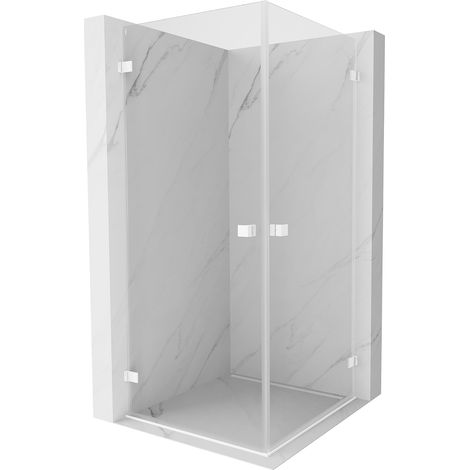Mexen Lunar-B Duo Duschtür 80 x 80 cm, transparent, weiß - 832-080L-080P-20-00 (1/5)