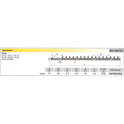 STIHL HS 72 74 75 76 80 85 Untermesser 045785