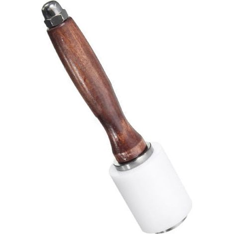 Marteau à Découper en Cuir avec Manche en Bois, Outil de Travail du Cuir et Bois, Tête en Nylon (1/5)
