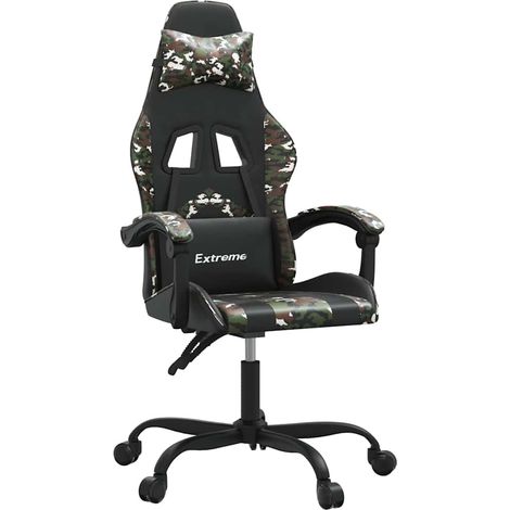 Maison Exclusive - Chaise de jeu Noir et camouflage Similicuir (1/5)