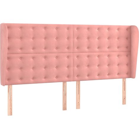 Maison Exclusive - Cabecero con orejas de terciopelo rosa 203x23x (1/5)