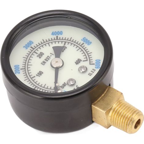 6000 psi Doppelskalen-Manometer, 1/8 NPT-Anschluss, ideal für CO2-Belüftungsflaschen (1/5)