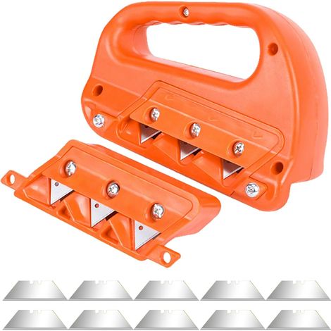 Plate Cutter Chamfering Tool 45° and 60° Planer Tool for Plaster Plates Quick Cutter Plaster Plates Heavy Duty Plaster Plate Cutter with 10 Replacement Blades Orange (1/5)