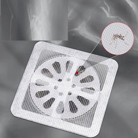 Patch Filtre Jetable - 10 cm x 10 cm - Maille 5 mm - Adhésif Étanche - Pour Baignoire Lavabo Cuisine Salle De Bain - 200 Pièces (1/3)