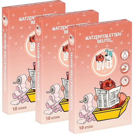 Lov&Ed Katzentoilettenbeutel, 3x 10 Stück Beutel für Katzentoiletten (1/2)