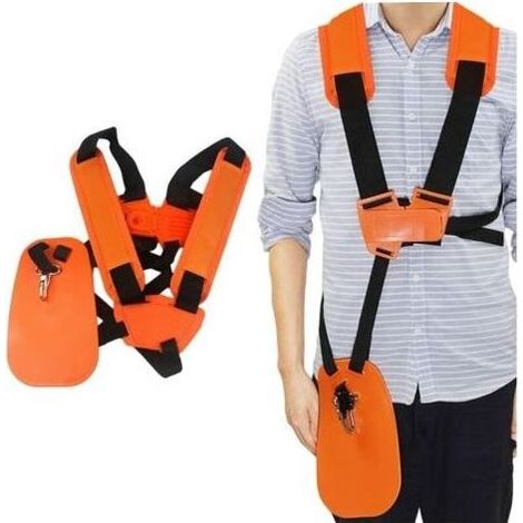 1 sangle de tondeuse à gazon (orange), double épaule, sangle en nylon robuste, pour tondeuse à gazon, outils de jardinage. (1/4)