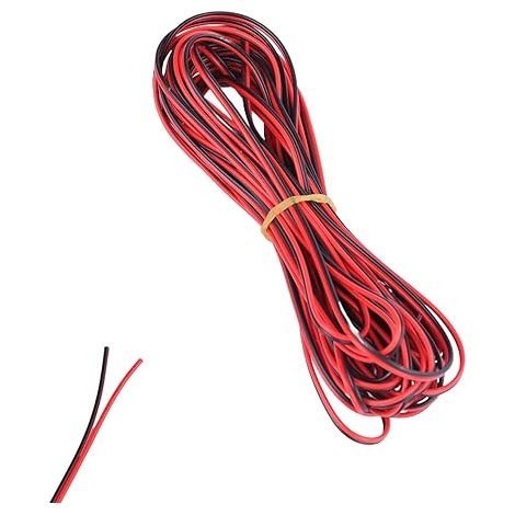 22AWG (0.32mm²) 2 Wires Red and Black Tinned Copper Flexible Double PVC Insulated Cable for LED Strips, PVC Electrical Wire with 2 Conductors, Household Appliances (1/5)