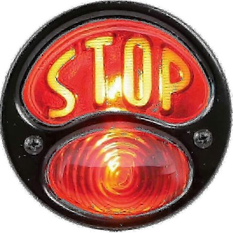Accessoires Ka0022 Feu arrière Duolamp noir 12 V pour Ford Modèle A avec inscription stop orange sur lentille en verre rouge (noir) (1 pièce) - yvan (1/5)