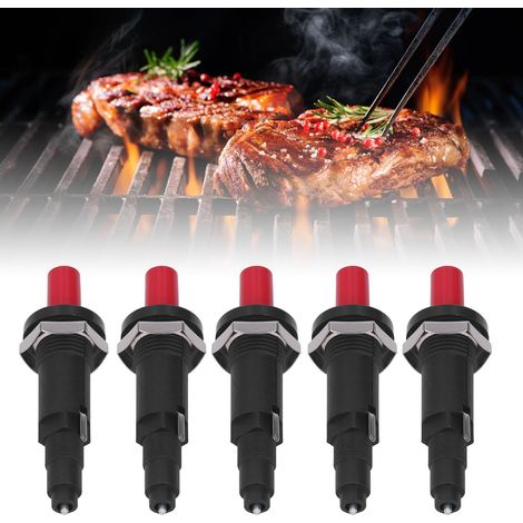 Lot de 5 allumeurs piézoélectriques à 1 sortie et 2 étincelles, boîtier en PP, bouton-poussoir, pour la cuisson en extérieur (1/5)